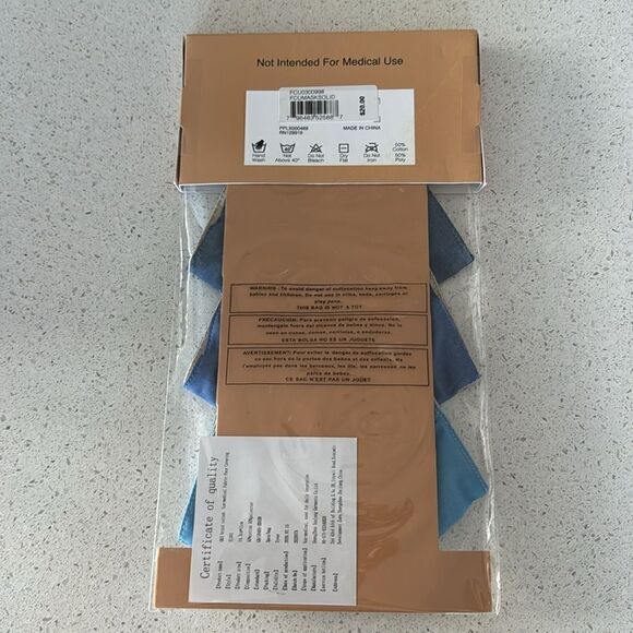 NWT Fossil Social Face Covering Bundle of 3 in a pack Denim Color Blue - Picture 4 of 9